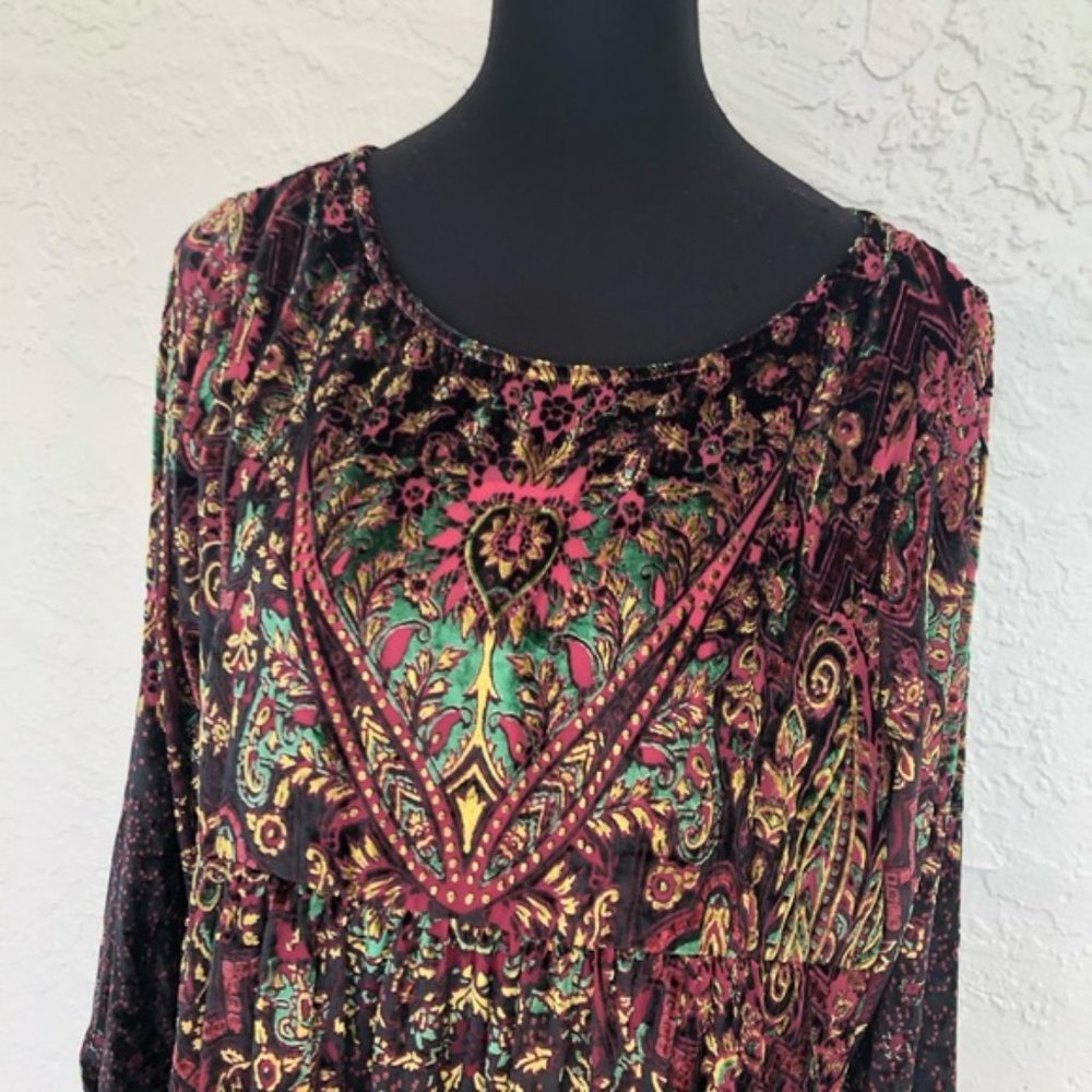 Free People Mirror Mirror Long Sleeve Velvet Dress - Picture 4 of 10